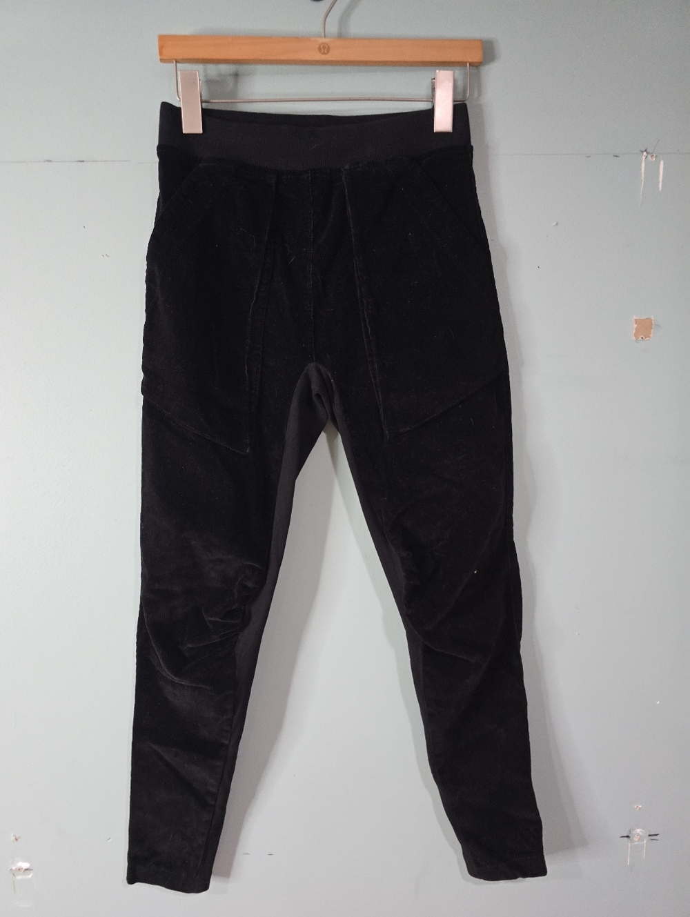 Prarie Underground Black Micro Corduroy Mixed Media Lagenlook Pants XS